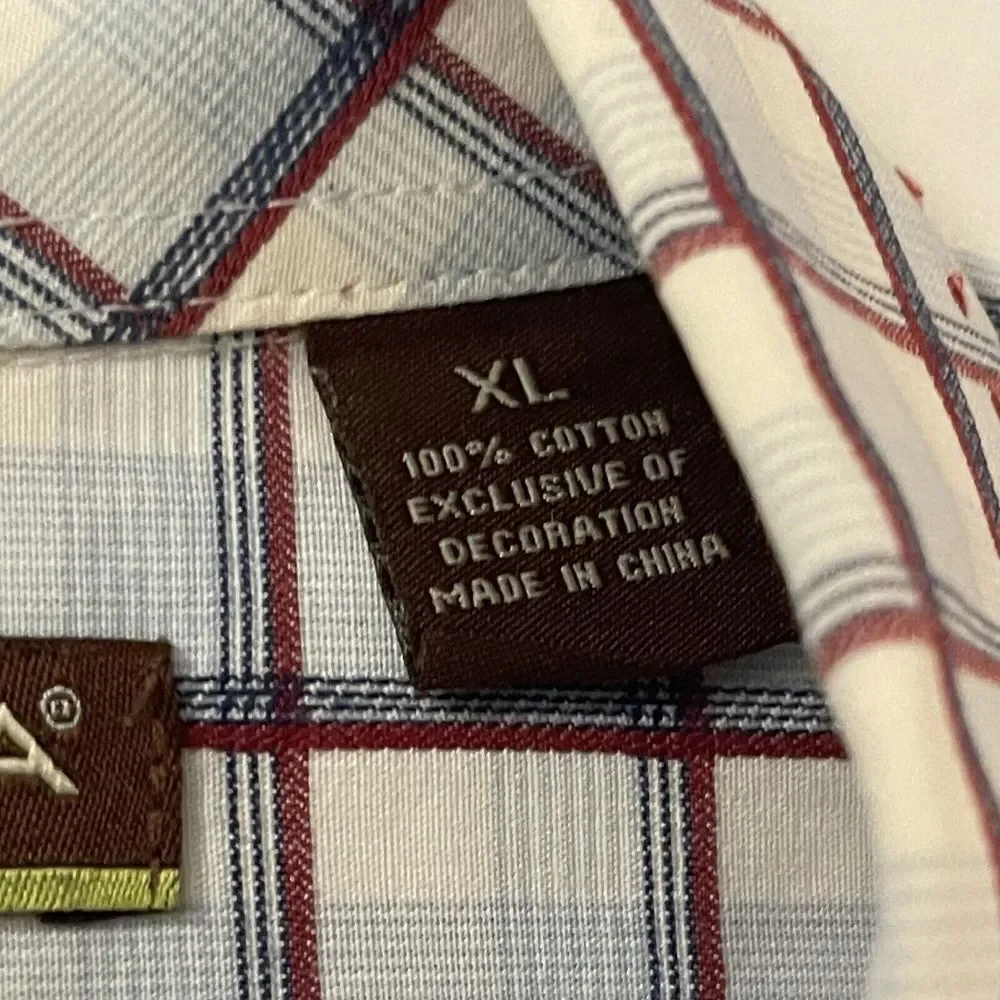 Cubavera Shirt Mens Size XL Plaid Multicolored Button Down Short Sleeve‎ Pockets
